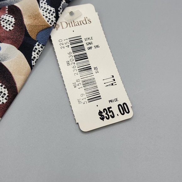 MARTIN WONG Screenplay Neck Tie Mens Abstract Blue Brown Silk NWT - Picture 7 of 7